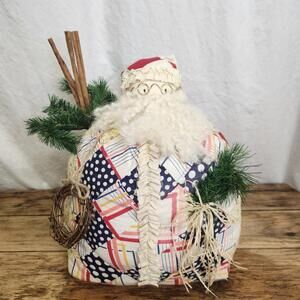 Vintage Handmade Santa Decor